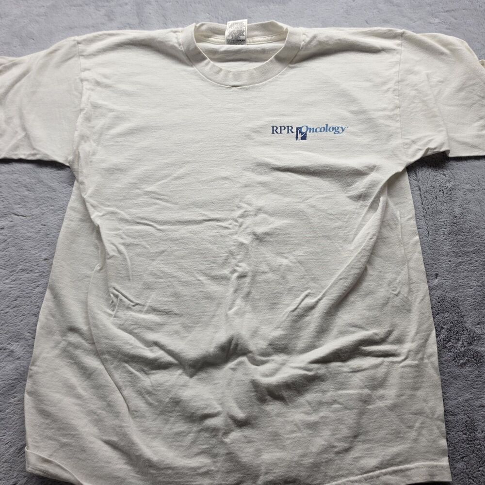 Vintage RPR Oncology T-Shirt Mens L White Fruit of the Loom Pharma Promo 90s